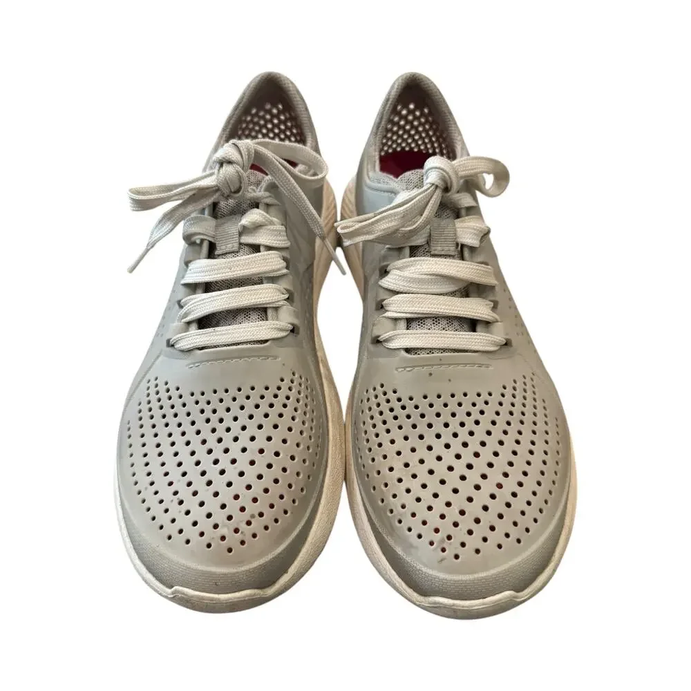 Crocs LiteRide Pacer Gray Lace Up Sneakers Women’s 11 Style 205234